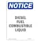 Signmission OSHA Notice Sign, 24" Height, Rigid Plastic, Diesel Fuel Combustible Liquid Sign, Portrait OS-NS-P-1824-V-10999 - alternate 1
